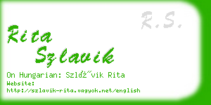 rita szlavik business card